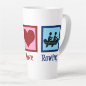 Peace Love Rowing - Cute Crew Team Latte Mok (Rechterhoek)