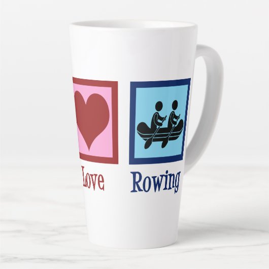 Peace Love Rowing - Cute Crew Team Latte Mok (Rechterhoek)