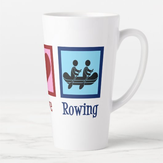 Peace Love Rowing - Cute Crew Team Latte Mok (Rechts)