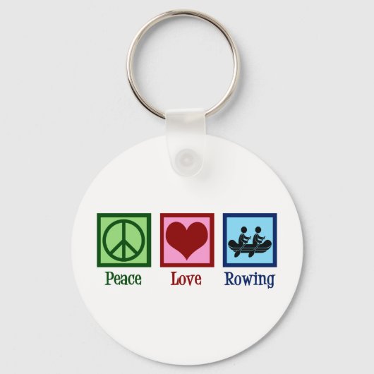 Peace Love Rowing - Cute Crew Team Sleutelhanger (Voorkant)