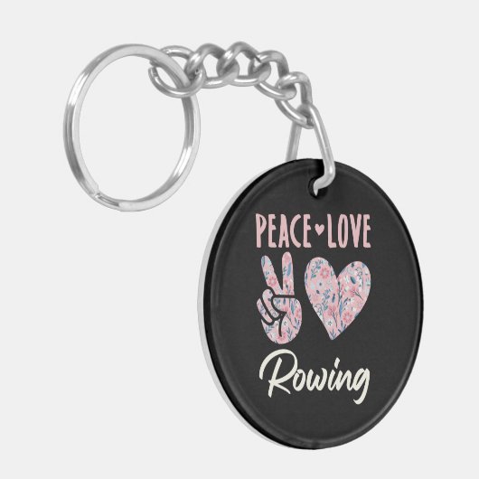 Peace Love Rowing Sleutelhanger (Voorkant Links)