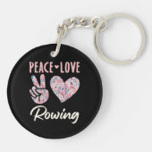 Peace Love Rowing Sleutelhanger (Achterkant)