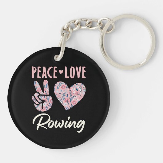 Peace Love Rowing Sleutelhanger (Achterkant)