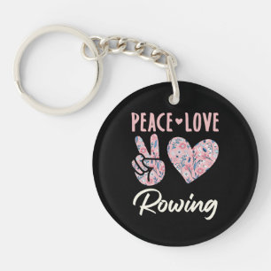 Peace Love Rowing Sleutelhanger