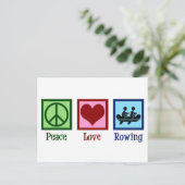 Peace Love Rowing Team Cute Crewers Briefkaart (Staand voorkant)