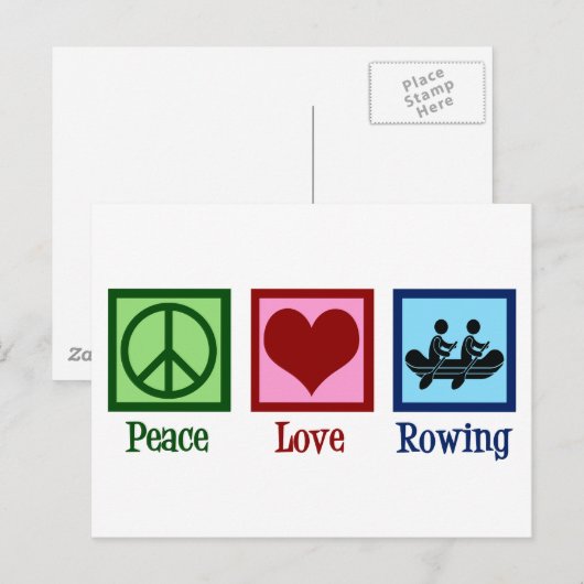 Peace Love Rowing Team Cute Crewers Briefkaart (Voorkant / Achterkant)
