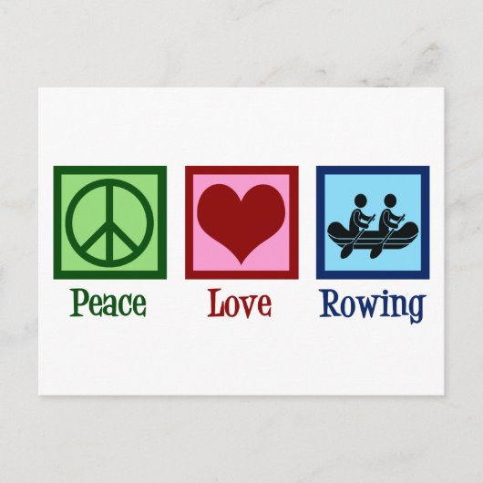Peace Love Rowing Team Cute Crewers Briefkaart (Voorkant)