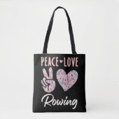 Peace Love Rowing Tote Bag (Voorkant)