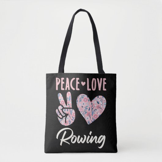 Peace Love Rowing Tote Bag (Voorkant)