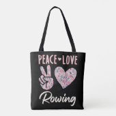 Peace Love Rowing Tote Bag (Achterkant)