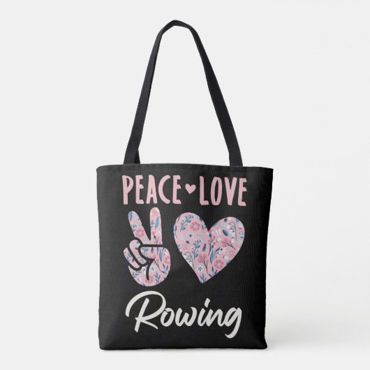 Peace Love Rowing Tote Bag (Achterkant)