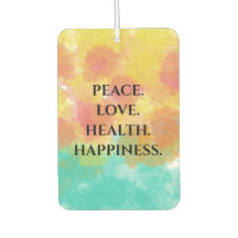 Peace Love Roze Geel Turquoise Waterverf