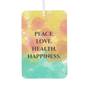 Peace Love Roze Geel Turquoise Waterverf Luchtverfrisser