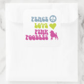 Peace Love Roze Poodles stickers (Tas)