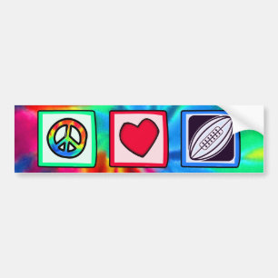 Peace, Love, Rugby Football Bumpersticker