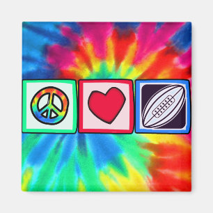 Peace, Love, Rugby Football Magneet