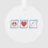 Peace Love Rugby-kerstversiering Ornament (achterkant)