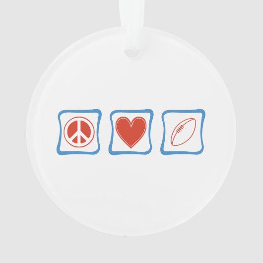 Peace Love Rugby-kerstversiering Ornament (achterkant)