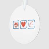 Peace Love Rugby-kerstversiering Ornament (voorkant)