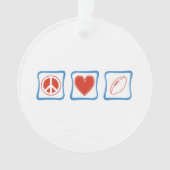 Peace Love Rugby-kerstversiering Ornament (voorkant)