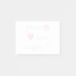 Peace Love Rugby Post-it® Notes