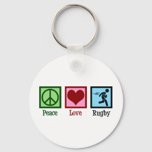 Peace Love Rugby Sleutelhanger