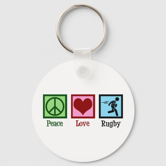 Peace Love Rugby Sleutelhanger (Voorkant)