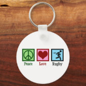 Peace Love Rugby Sleutelhanger (Voorkant)