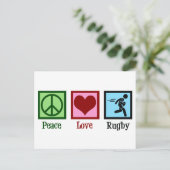 Peace Love Rugby-speler Briefkaart (Staand voorkant)