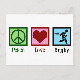 Peace Love Rugby-speler Briefkaart