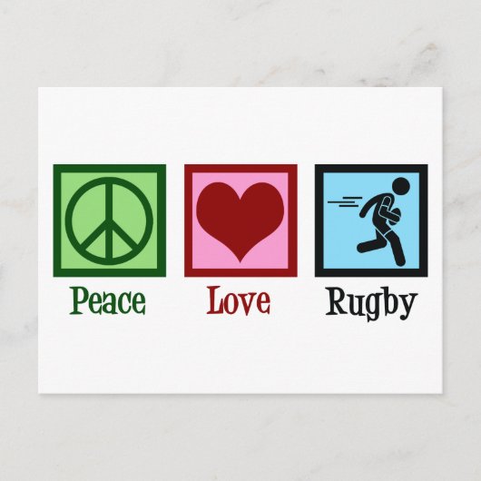 Peace Love Rugby-speler Briefkaart (Voorkant)