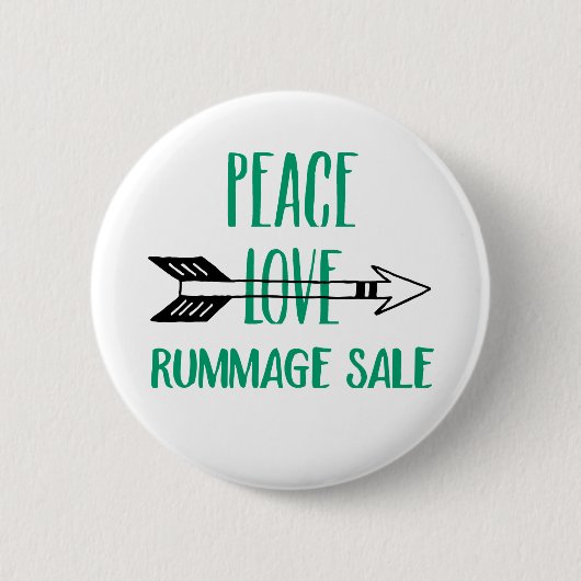 Peace Love Rummage Sale Button (Voorkant)