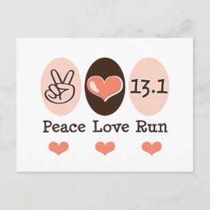 Peace Love run 13.1 Briefkaart