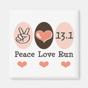 Peace Love run 13.1 Half marathon Magnet