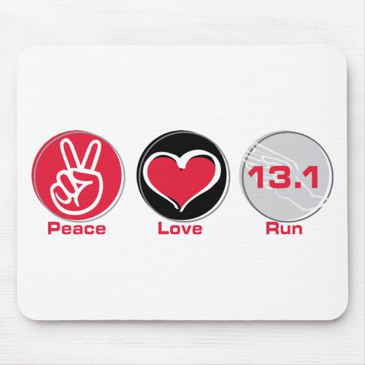Peace Love run 13,1 mijl Muismat (Voorkant)