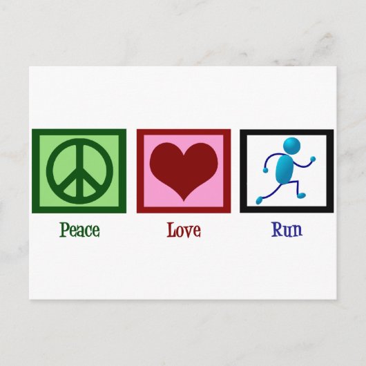 Peace Love Run Briefkaart (Voorkant)