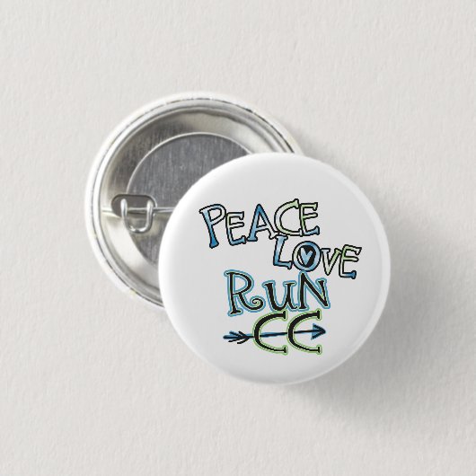 PEACE LOVE RUN CC - Cross Country Running Button (Voorkant /achterkant)