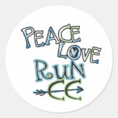 PEACE LOVE RUN CC - Cross Country Stickers (Voorkant)