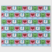 Peace Love run - Cute Track Runner Cadeaupapier (Vlak)