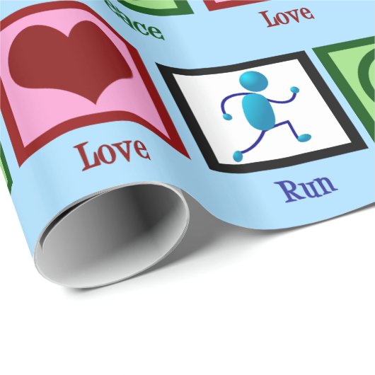 Peace Love run - Cute Track Runner Cadeaupapier (Rol Hoek)