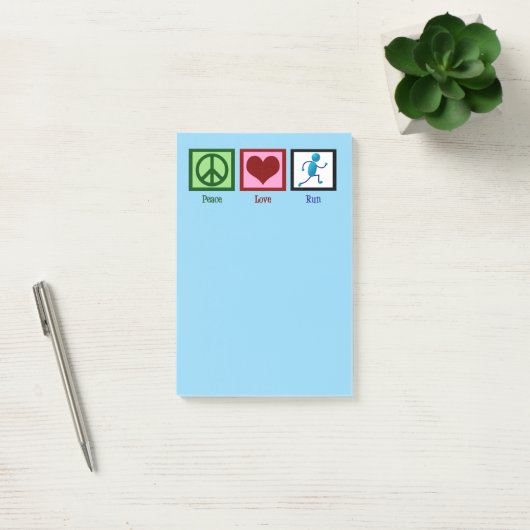 Peace Love run - Cute Track Runner Post-it® Notes (Kantoor)