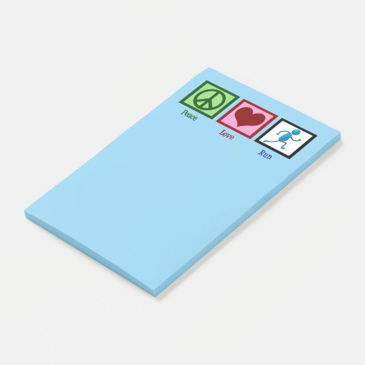 Peace Love run - Cute Track Runner Post-it® Notes (Schuin)