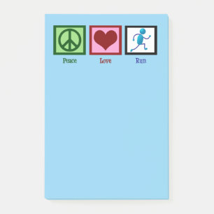Peace Love run - Cute Track Runner Post-it® Notes