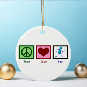 Peace Love Run Keramisch Ornament