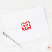 Peace Love Run Ronde Sticker (Envelop)