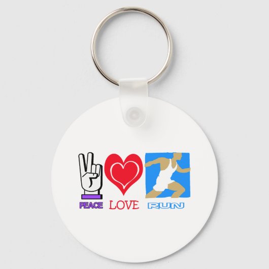 PEACE LOVE RUN SLEUTELHANGER (Voorkant)