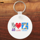 PEACE LOVE RUN SLEUTELHANGER (Voorkant)