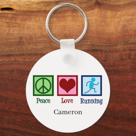 Peace Love Run Sleutelhanger (Voorkant)