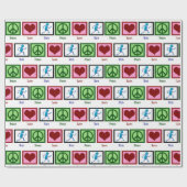 Peace Love Runner Cute Track Team Runner Cadeaupapier (Vlak)