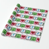 Peace Love Runner Cute Track Team Runner Cadeaupapier (Uitgerold)
